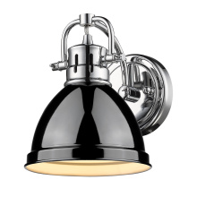 Golden 3602-BA1 CH-BK - Yep by Golden Lighting Duncan 1-light Vanity in Chrome and Black shade